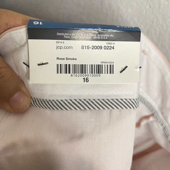 NWT Worthington Women's Slim-Leg Stretch Ankle Pleated Dress Pants Rose Smoke 16 - Picture 7 of 11